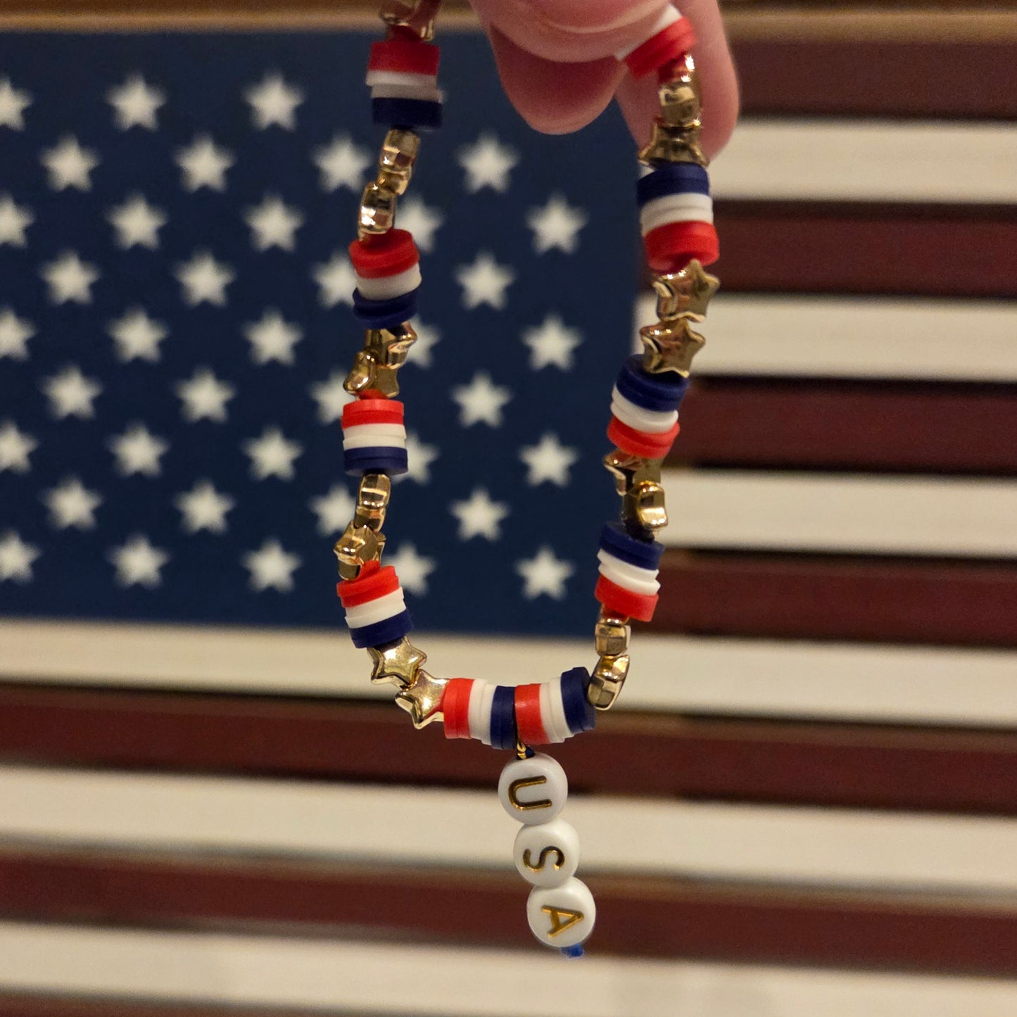 Patriotic Elastic Bracelet Set of 4