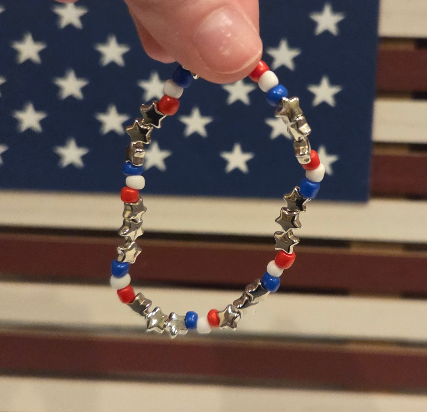 Patriotic Elastic Bracelet Set of 4