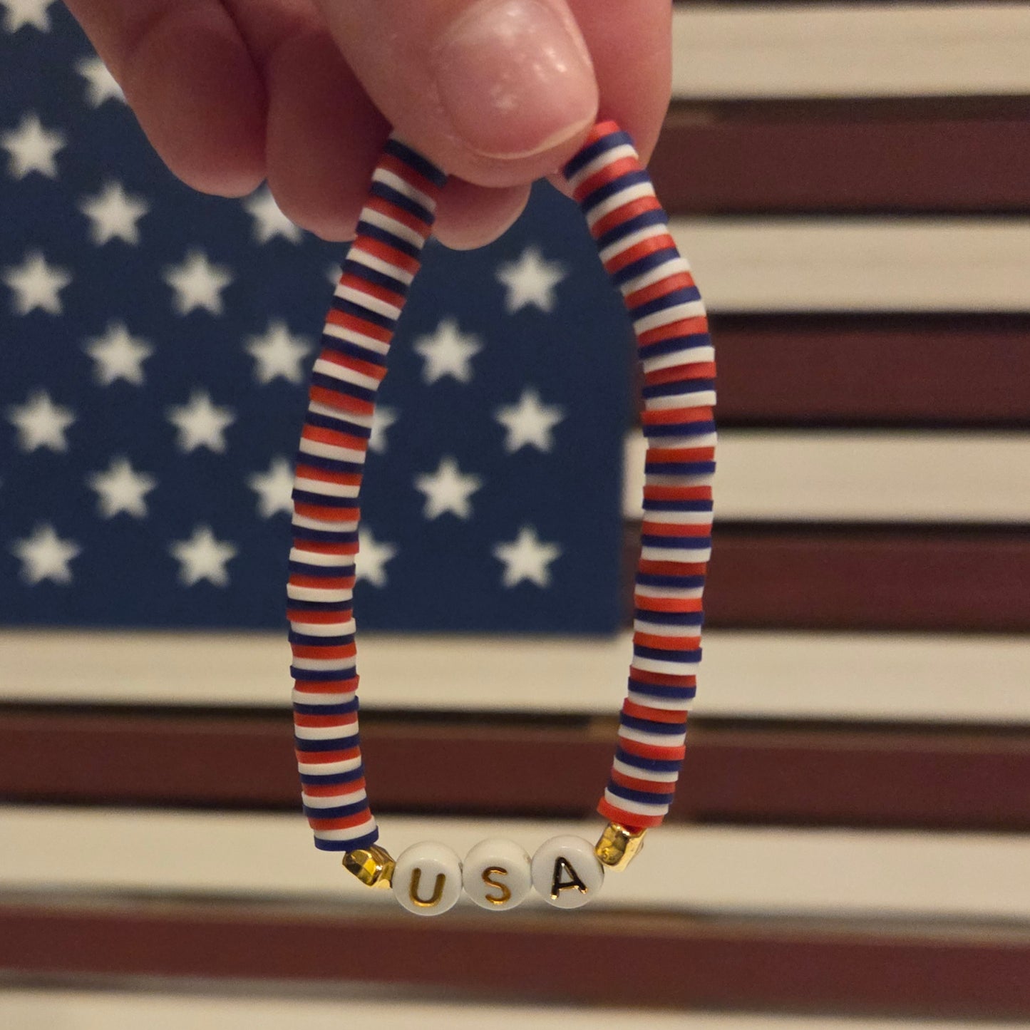 Patriotic Elastic Bracelet Set of 4