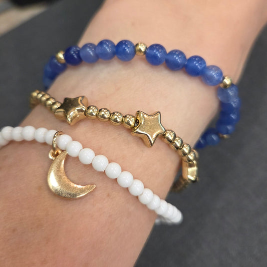 Moon And Stars Elastic Bracelet Set