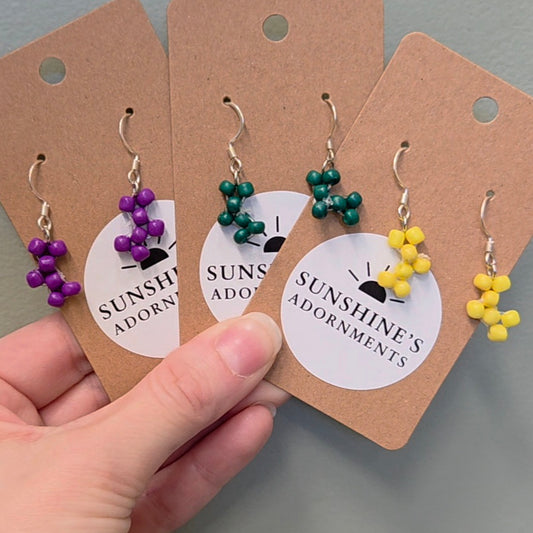 Mardi Gras Pup Earrings