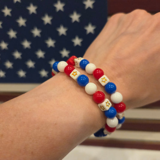 Red, White, and Blue Stars Elastic Bracelet